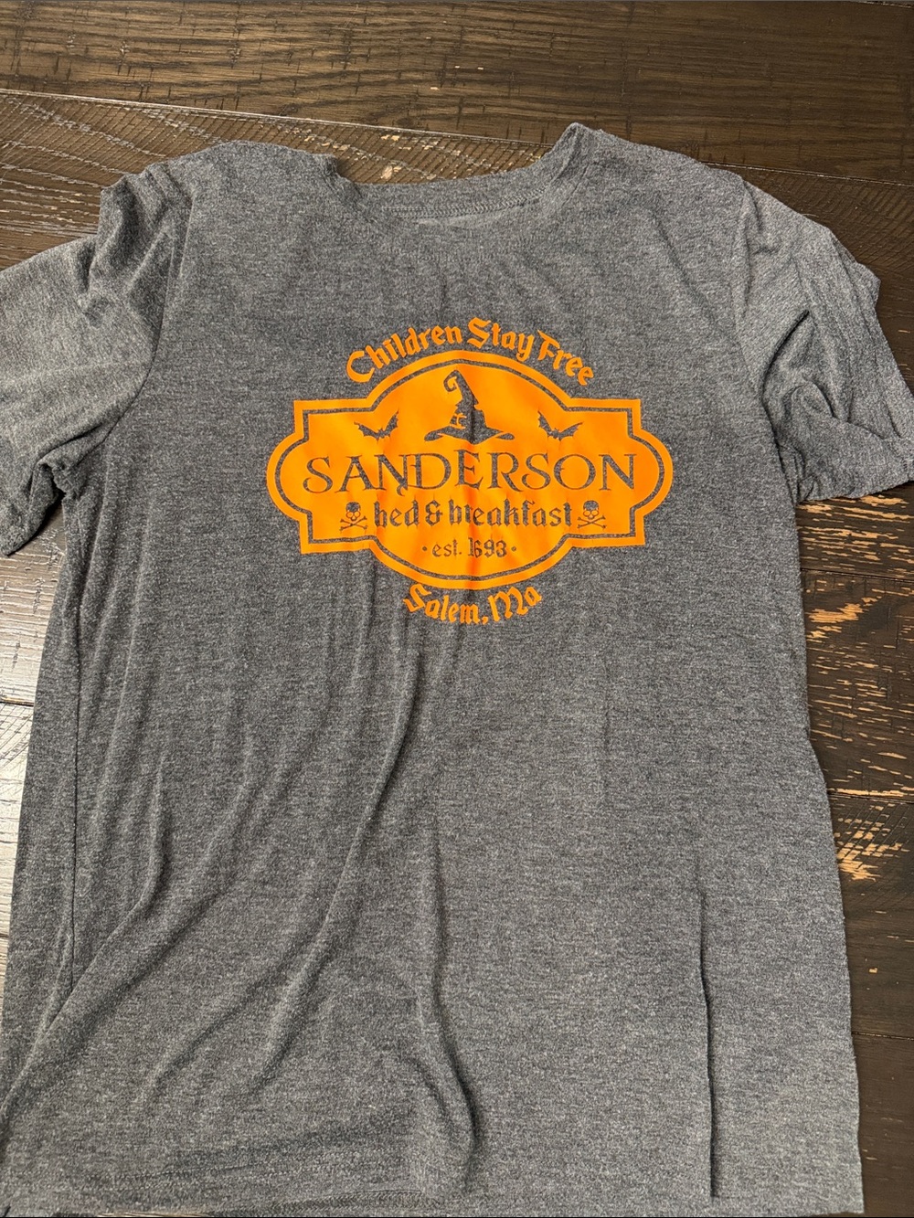 Gray Halloween Graphic Tee - Orange Logo